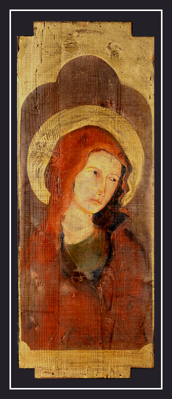 Accompagnamento Spirituale - Madonna del Silenzio - Pittura ad olio su tavola - di Marco Musmeci